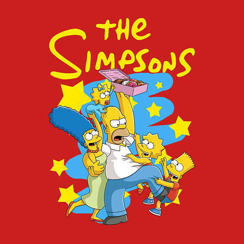 Мужской свитшот The SimpsonsСемейка Симпсонов / Красный – фото 3