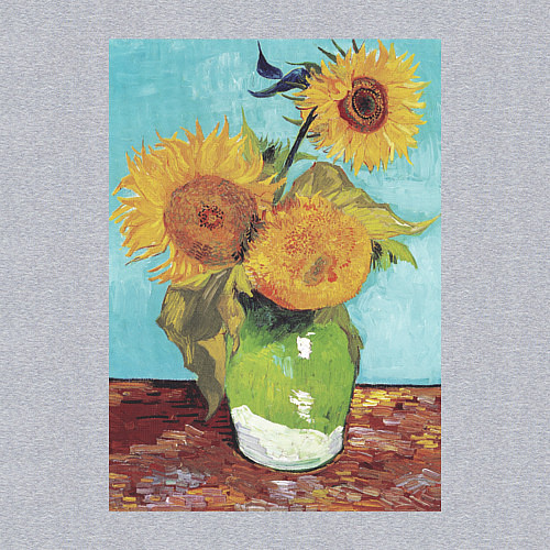 Мужской свитшот Vase with Three Sunflowers Подсолнухи / Меланж – фото 3