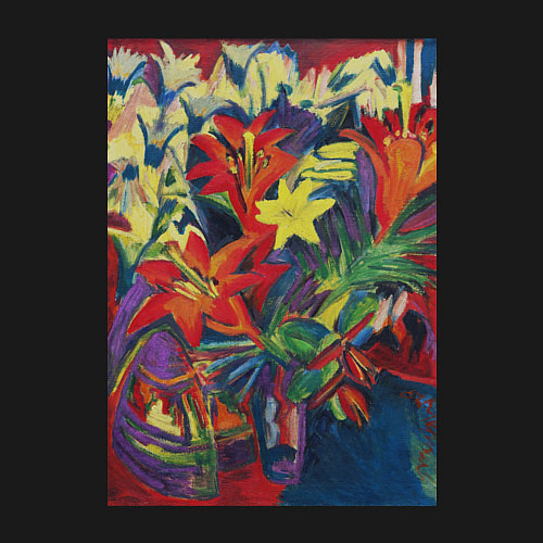Мужской свитшот Still Life with Lilies Букет лилий / Черный – фото 3