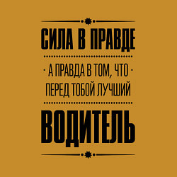 Свитшот хлопковый мужской Надпись: Сила в правде, а правда в том, что перед, цвет: горчичный — фото 2