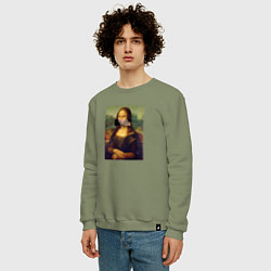 Свитшот хлопковый мужской Мона Милос, цвет: авокадо — фото 2