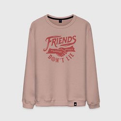 Свитшот хлопковый мужской ДРУЗЬЯ НЕ ЛГУТ FRIENDS DONT LIE ST, цвет: пыльно-розовый