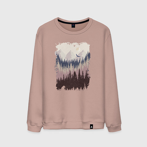 Мужской свитшот Дикая природа / Пыльно-розовый – фото 1