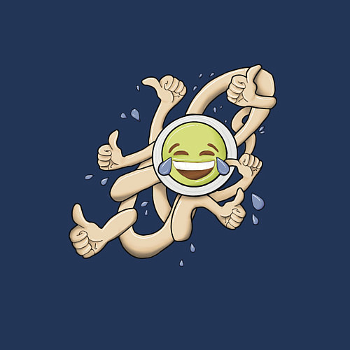 Мужской свитшот Laughter emotions thumbs up / Тёмно-синий – фото 3