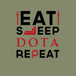 Свитшот хлопковый мужской Надпись: Eat Sleep Dota Repeat, цвет: авокадо — фото 2
