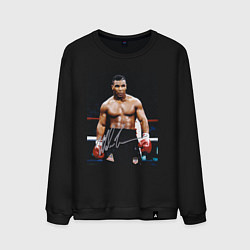 Свитшот хлопковый мужской Майк Тайсон Фото с авторгафом Mike Tyson, цвет: черный