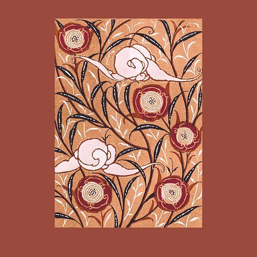 Мужской свитшот Samarkande Art Nouveau Flower Pattern Цветочный ор / Кирпичный – фото 3