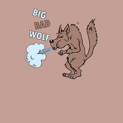 Свитшот хлопковый мужской Большой злой волк из сказки Три Поросенка, цвет: пыльно-розовый — фото 2