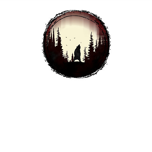 Мужской свитшот Воющий медведь / Белый – фото 3