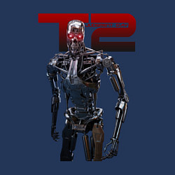Свитшот хлопковый мужской Terminator 2 - T800, цвет: тёмно-синий — фото 2