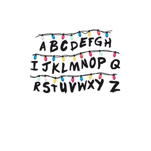 Мужской свитшот STRANGER THINGS ALPHABET / Белый – фото 3