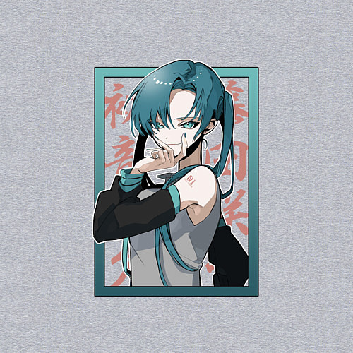 Мужской свитшот Hatsune Miku Drain / Меланж – фото 3