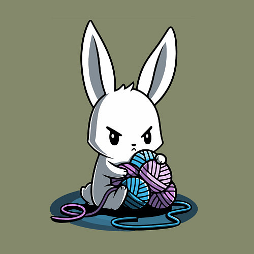 Мужской свитшот Зайчонок обнял клубки The bunny hugged the balls / Авокадо – фото 3