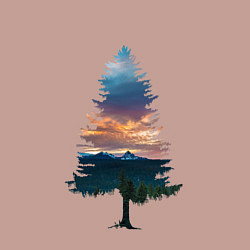 Свитшот хлопковый мужской Лес в ёлке, цвет: пыльно-розовый — фото 2