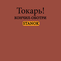 Свитшот хлопковый мужской Токарь, оботри станок!, цвет: кирпичный — фото 2