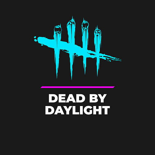 Мужской свитшот Символ Dead by Daylight в неоновых цветах / Черный – фото 3