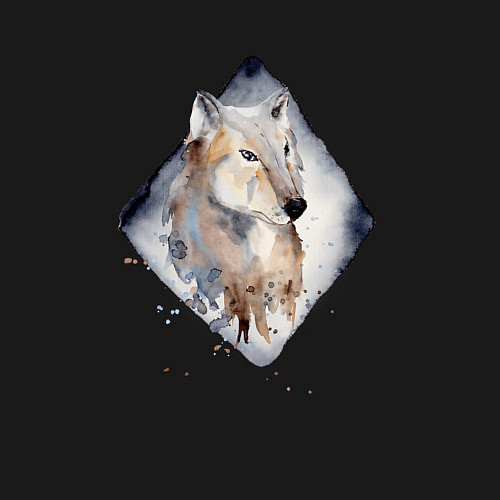 Мужской свитшот Снежный волк / Черный – фото 3