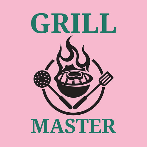 Мужской свитшот Гриль мастер текст Grill master / Светло-розовый – фото 3