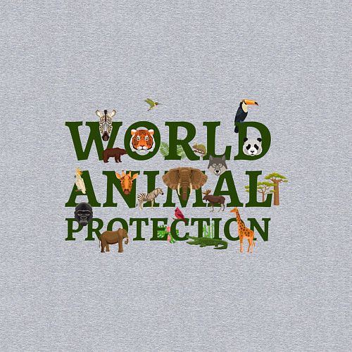 Мужской свитшот WORLD ANIMAL PROTECTION / Меланж – фото 3