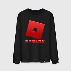 Свитшот хлопковый мужской ROBLOX логотип красный градиент, цвет: черный