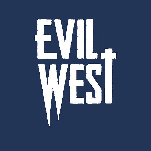 Мужской свитшот Evil west logo / Тёмно-синий – фото 3