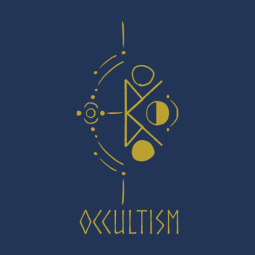 Мужской свитшот Руническая вязь - Оккультизм / Тёмно-синий – фото 3