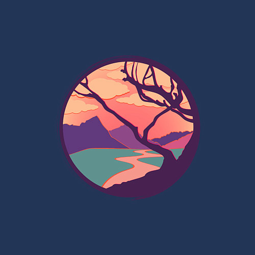 Мужской свитшот Оранжевое небо / Тёмно-синий – фото 3