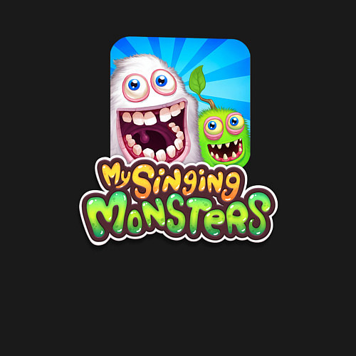 Мужской свитшот My singing monsters мамунт и зерномех / Черный – фото 3