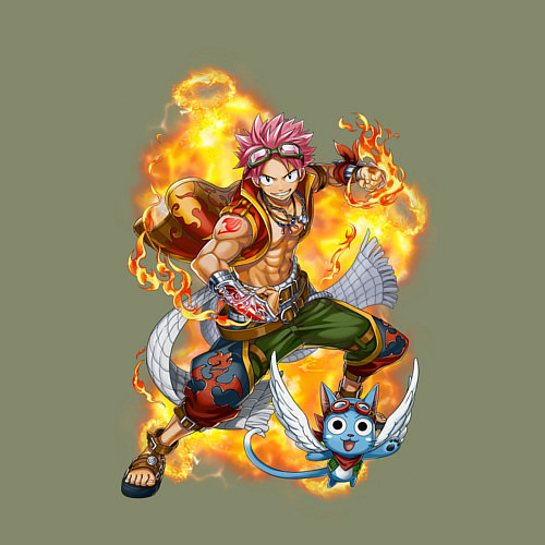 Мужской свитшот Нацу Драгнил и Хеппи / Авокадо – фото 3