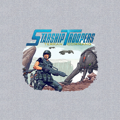 Мужской свитшот Starship Troopers высадка десанта / Меланж – фото 3