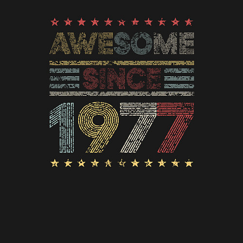 Мужской свитшот Потрясающе с 1977 года / Черный – фото 3