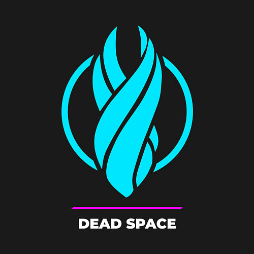 Мужской свитшот Символ Dead Space в неоновых цветах / Черный – фото 3