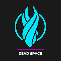 Свитшот хлопковый мужской Символ Dead Space в неоновых цветах, цвет: черный — фото 2