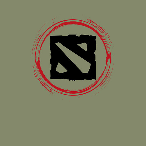 Мужской свитшот Символ Dota и красная краска вокруг / Авокадо – фото 3
