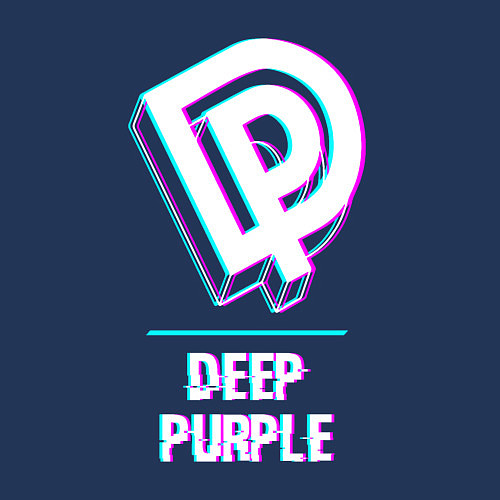 Мужской свитшот Deep Purple Glitch Rock / Тёмно-синий – фото 3