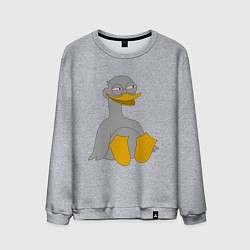 Мужской свитшот Два весёлых гуся СЕРЫЙ