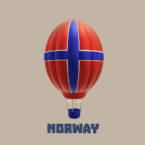 Мужской свитшот 3d aerostat Norway flag / Миндальный – фото 3