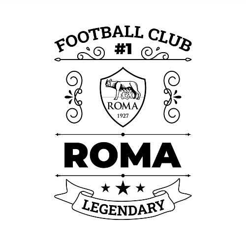 Мужской свитшот Roma: Football Club Number 1 Legendary / Белый – фото 3