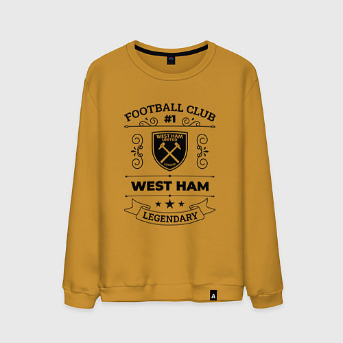 Мужской свитшот West Ham: Football Club Number 1 Legendary / Горчичный – фото 1