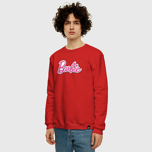 Мужской свитшот Barbie logo / Красный – фото 3