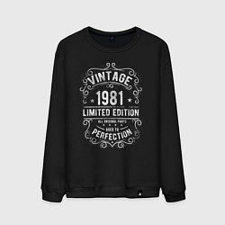 Свитшот хлопковый мужской Винтаж 1981 ограниченный выпуск, цвет: черный