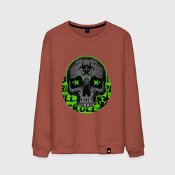 Свитшот хлопковый мужской SKULL TOXIC, цвет: кирпичный