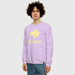 Свитшот хлопковый мужской Космические волки лого винтаж, цвет: лаванда — фото 2