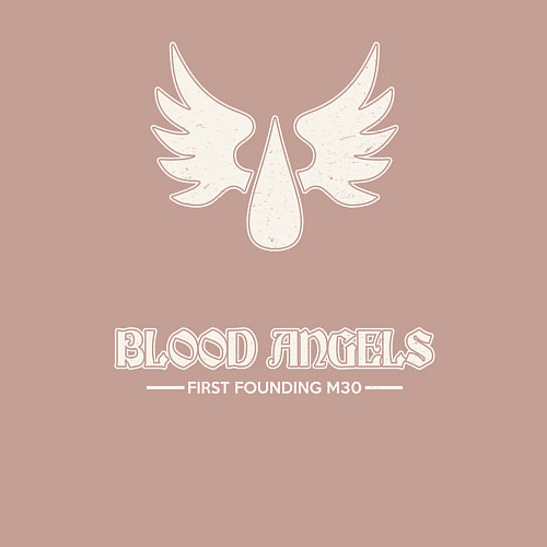 Мужской свитшот Кровавые ангелы лого винтаж / Пыльно-розовый – фото 3