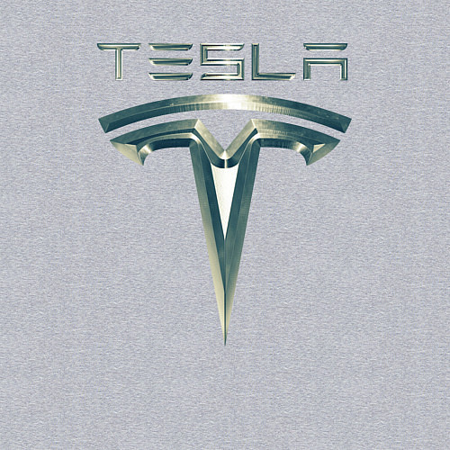 Мужской свитшот Tesla Logo Тесла Логотип Карбон / Меланж – фото 3