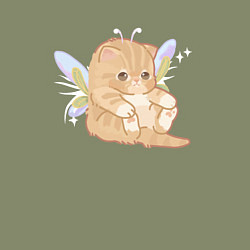 Свитшот хлопковый мужской Котик с крыльями, цвет: авокадо — фото 2