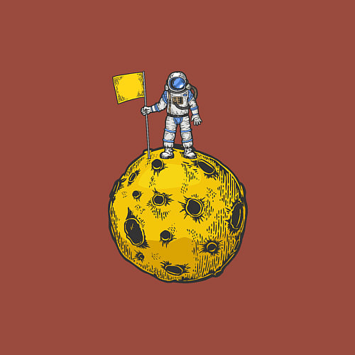 Мужской свитшот Moon Man / Кирпичный – фото 3