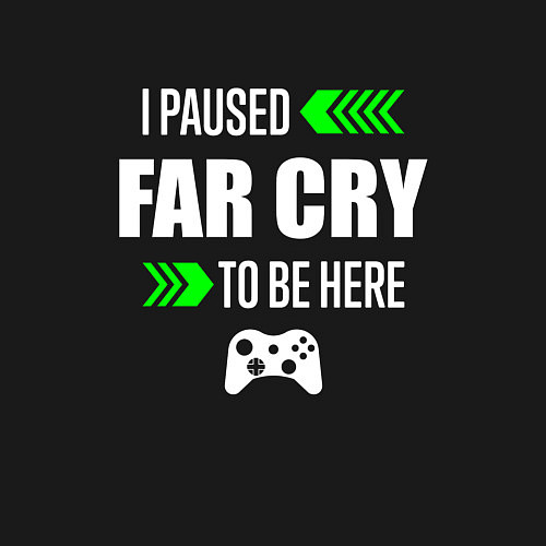 Мужской свитшот I Paused Far Cry To Be Here с зелеными стрелками / Черный – фото 3