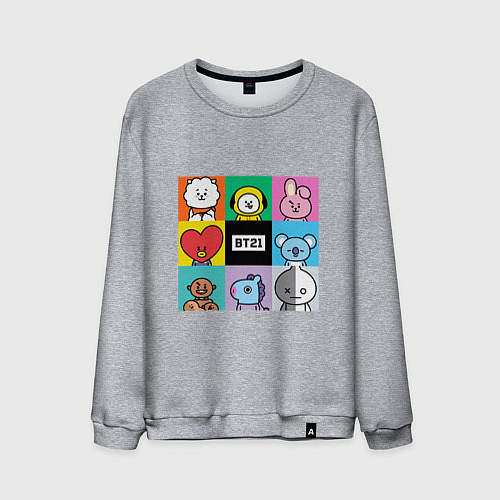 Мужской свитшот BT21 BTS к-поп / Меланж – фото 1