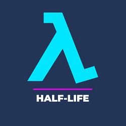 Свитшот хлопковый мужской Символ Half-Life в неоновых цветах, цвет: тёмно-синий — фото 2